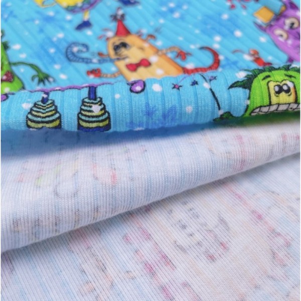 250gsm Cotton rib knit custom print fabric