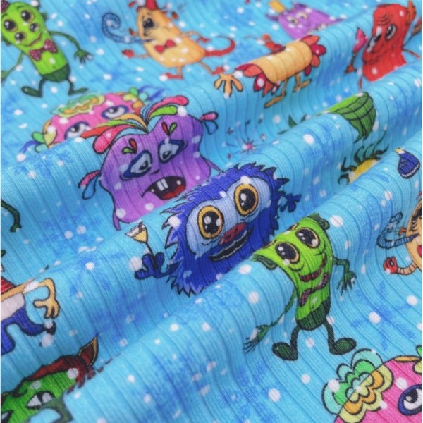 250gsm Cotton rib knit custom print fabric