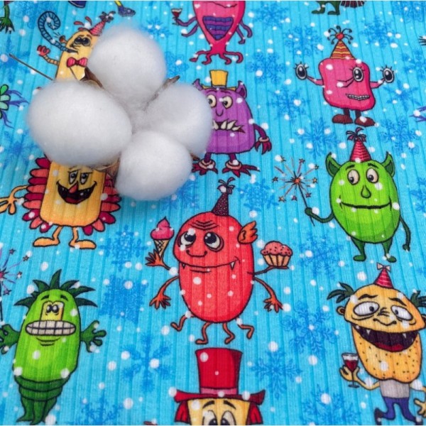 250gsm Cotton rib knit custom print fabric